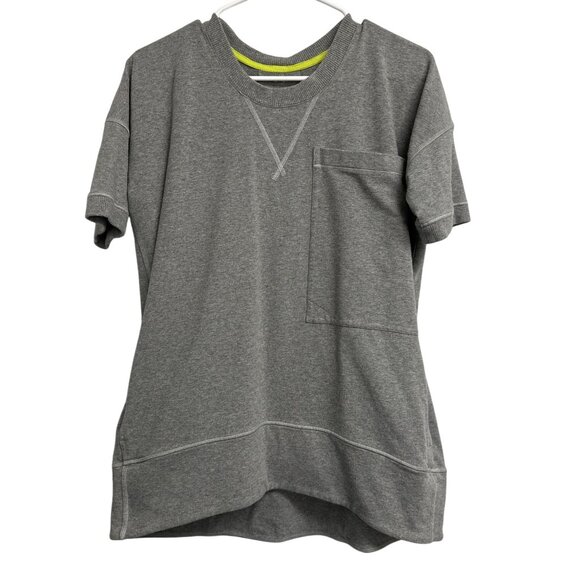 Lululemon Mudra Sweatshirt Heathered Medium Grey Size 8 Womens Short Sleeve - Picture 1 of 4